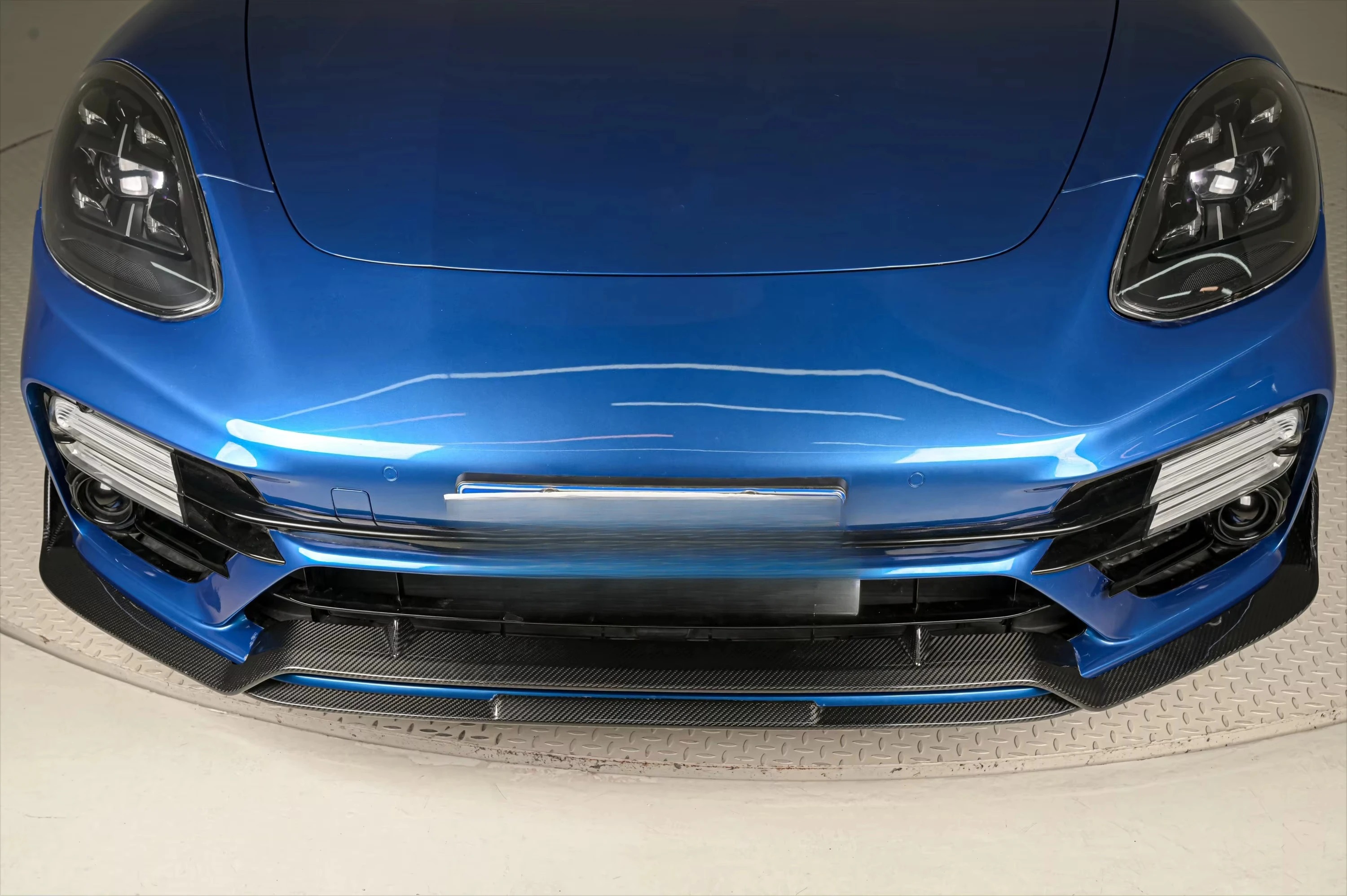 KM Carbon Fiber Front Lip Car Accessories for  971 Turbo S Kburning  Front Bumper Kits in KDA Style